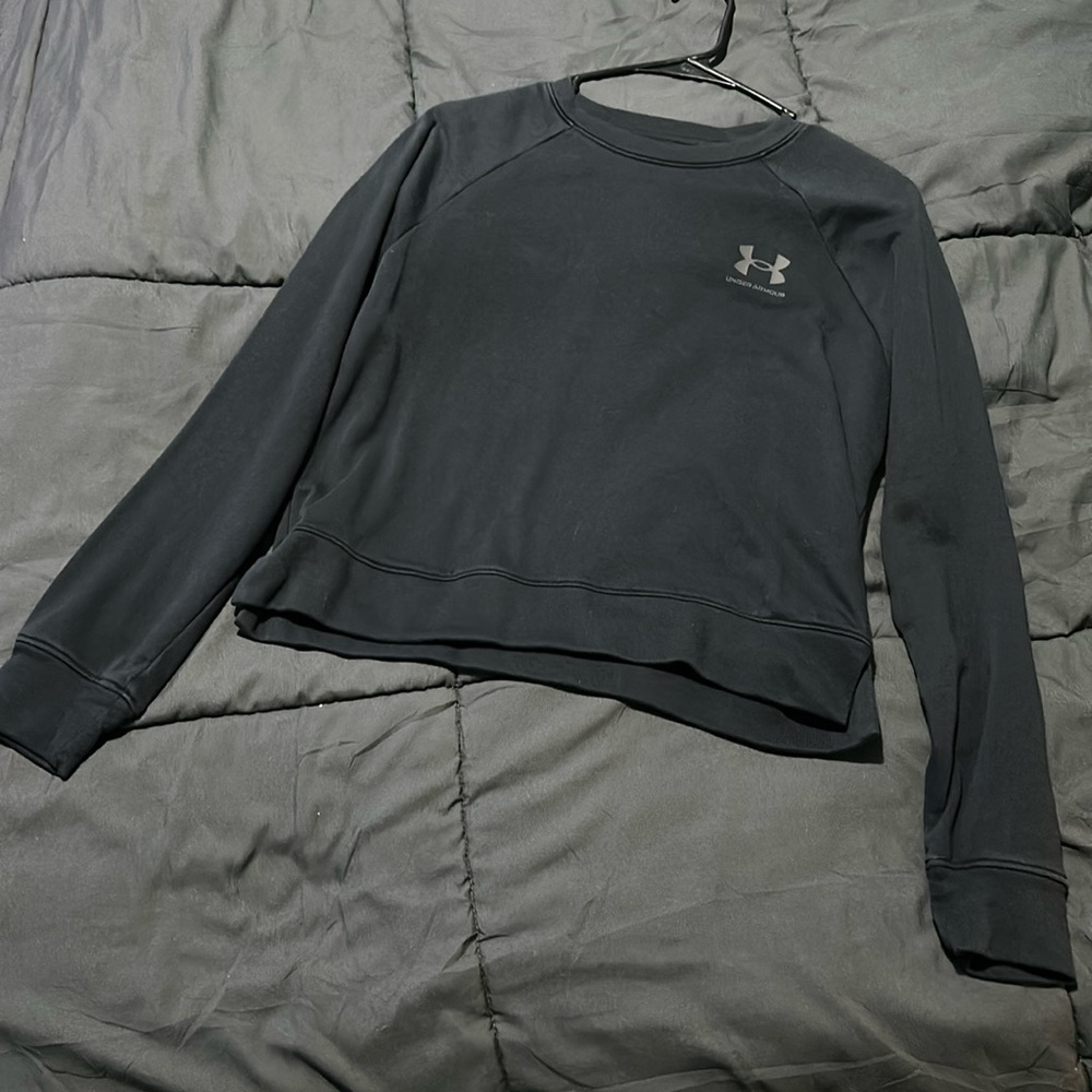 Under Armour Loose Fit Long Sleeved Crew Neck Sweatshirt - Black